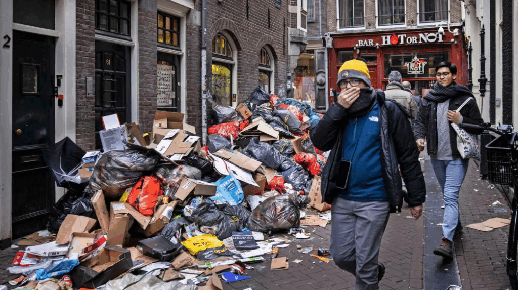 Amsterdam vuilnis in de stad