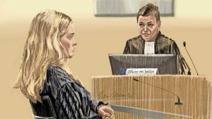 Christin van B. in de rechtbank.