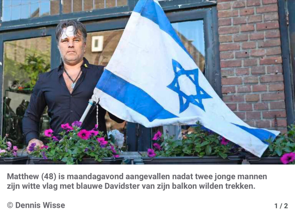 Rotterdammer zwaar mishandeld vanwege Israëlische vlag op balkon: “Ze zeiden dat ze me gingen afmaken”