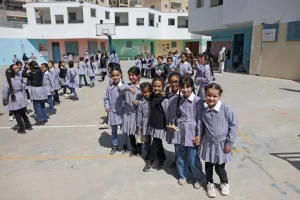 Palestinian-school-girls-Unrwa-school-