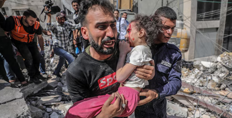 Gewonden in Gaza een vader met zijn dochter