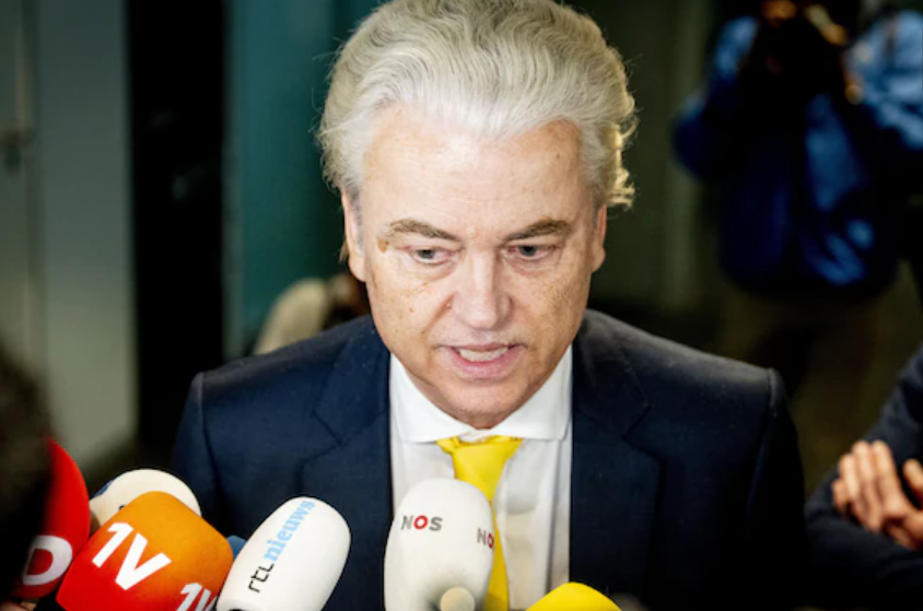 Geert Wilders geeft een toespraak