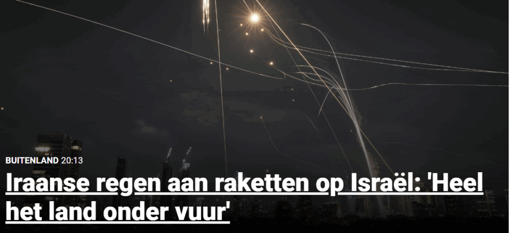 Iraanse regen aan raketten op Israël: ’Heel het land onder vuur’