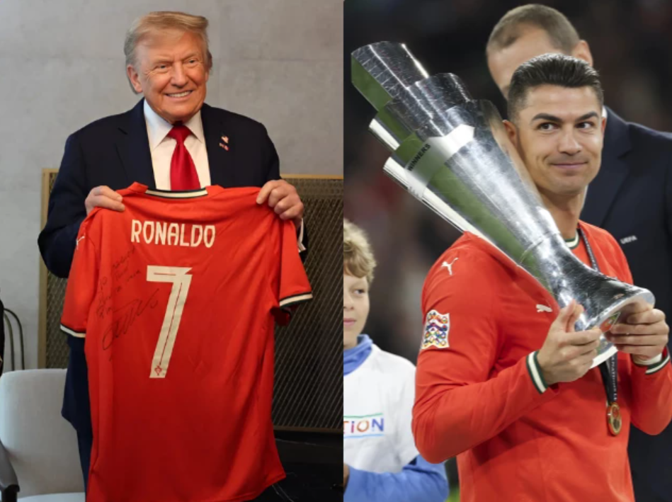 Trump met een Ronaldo shirt