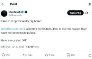 Post op X van Elon musk