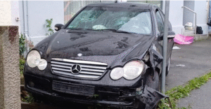 Mercedes heeft een ongeluk gehad