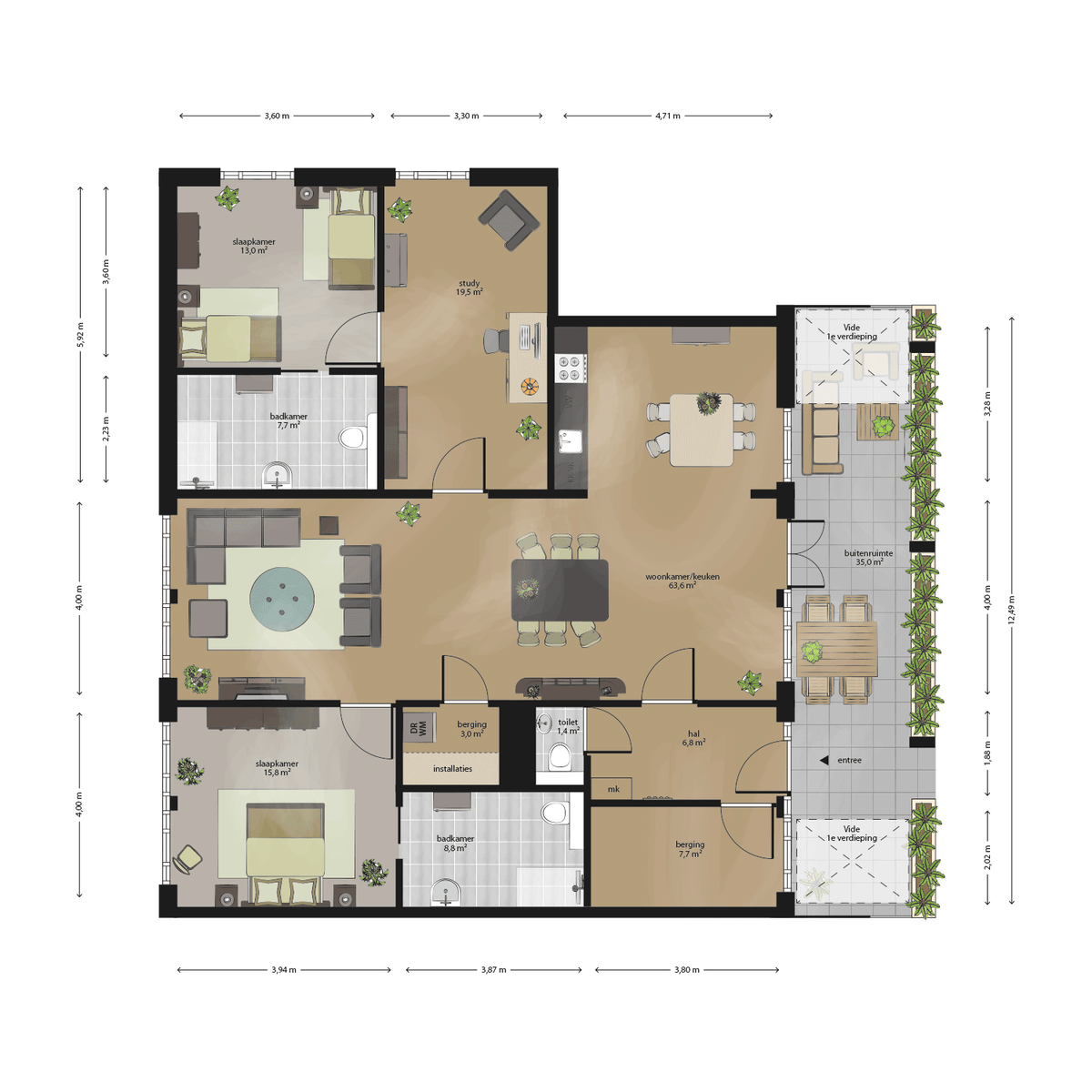 appartement Burgemeester Moonenlaan Waalwijk - Afbeelding 2