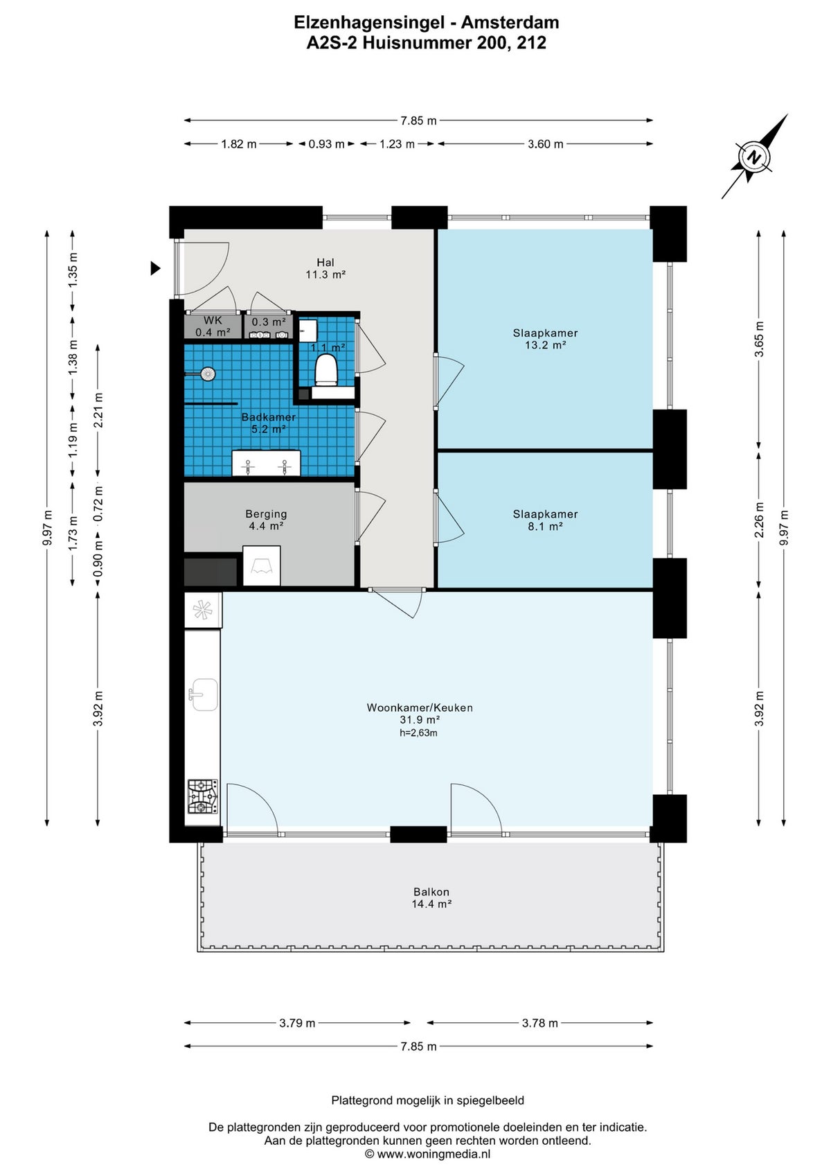appartement Elzenhagensingel Amsterdam - Afbeelding 3