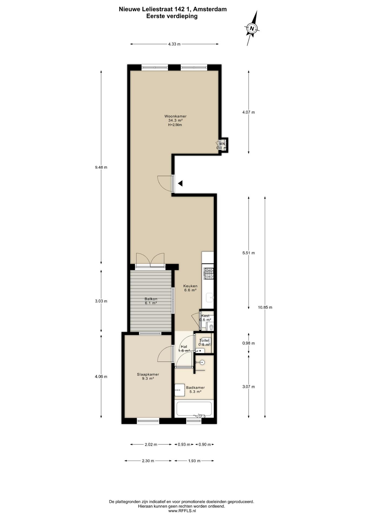 appartement Nieuwe Leliestraat Amsterdam - Afbeelding 2